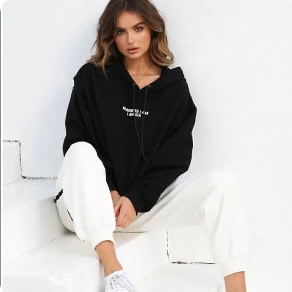 I Am Gia Madness Cropped Hoodie Sweatshirt in black M - Picture 9 of 9